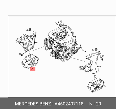 фото Mercedes A4602407118 Подушка двигателя Mercedes A4602407118 Подушка двигателя