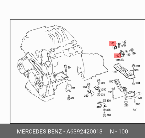 фото Mercedes A6392420013 Опора КПП | зад | Mercedes A6392420013 Опора КПП | зад |
