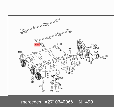 фото Mercedes A2710340066 Прокладка крышки клапанов Mercedes A2710340066 Прокладка крышки клапанов