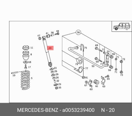 фото Mercedes A0053239400 Амортизатор Mercedes A0053239400 Амортизатор
