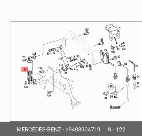фото Mercedes A9408904719 Амортизатор кабины Mercedes A9408904719 Амортизатор кабины
