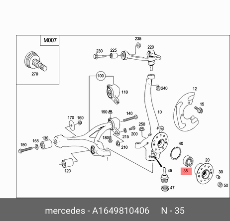 фото Mercedes A1649810406 Подшипник ступицы передний Mercedes A1649810406 Подшипник ступицы передний