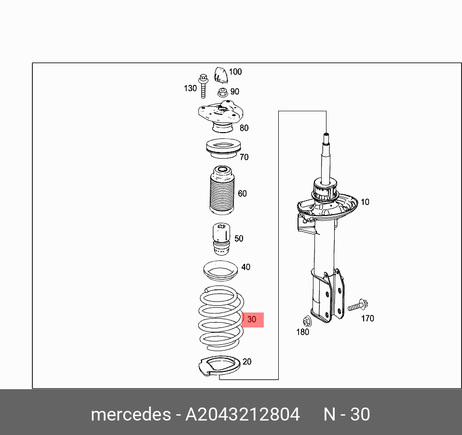 фото Mercedes A2043212804 Пружина ходовой части Mercedes A2043212804 Пружина ходовой части