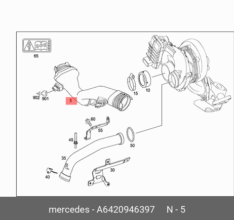 фото Mercedes A6420946397 Датчик расхода воздуха (дмрв) Mercedes A6420946397 Датчик расхода воздуха (дмрв)