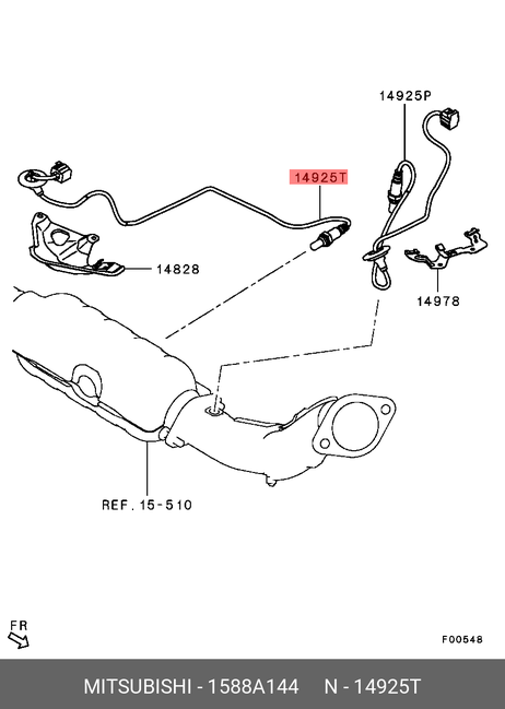 фото Mitsubishi 1588A144 Датчик кислородный MMC Outlander XL 2,4l 2006 -/peugeot 4007 2007- первый 750 mm Mitsubishi 1588A144 Датчик кислородный MMC Outlander XL 2,4l 2006 -/peugeot 4007 2007- первый 750 mm