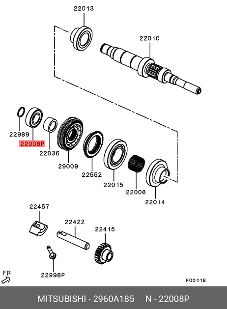 фото Mitsubishi 2960A185 Подшипник ступицы Mitsubishi 2960A185 Подшипник ступицы