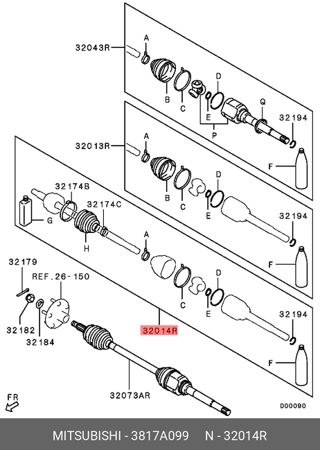фото Mitsubishi 3817A099 Пыльник ШРУСа Mitsubishi 3817A099 Пыльник ШРУСа