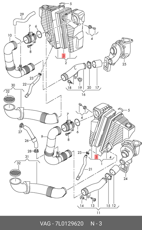 фото VAG 7L0 129 620 Фильтр воздушный VAG 7L0 129 620 Фильтр воздушный