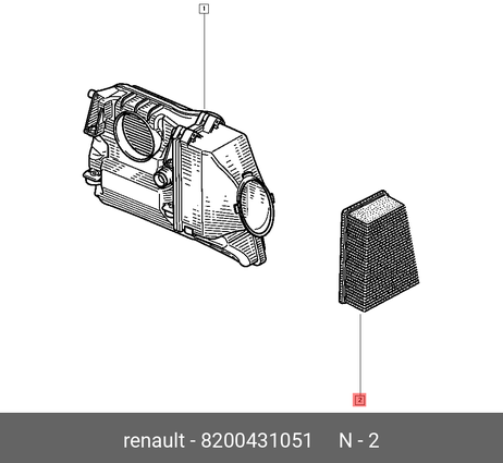 фото Renault 8200431051 Фильтр воздушный Renault 8200431051 Фильтр воздушный
