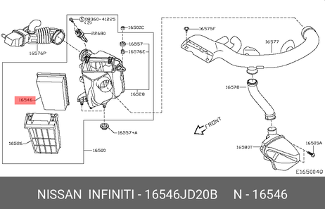фото Nissan 16546-JD20B Фильтр воздушный Nissan 16546-JD20B Фильтр воздушный