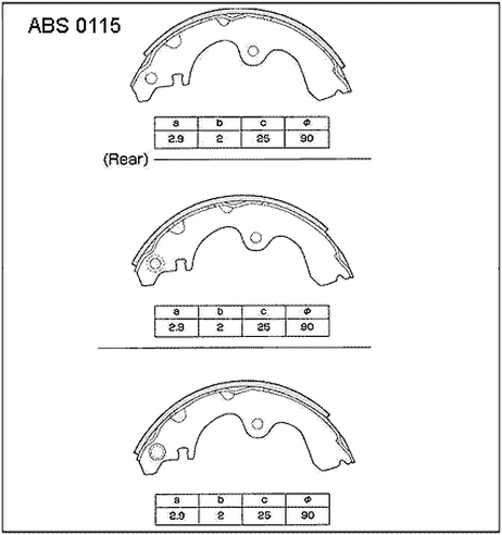 фото Allied Nippon ABS0115 Колодки тормозные барабанные | зад | Allied Nippon ABS0115 Колодки тормозные барабанные | зад |