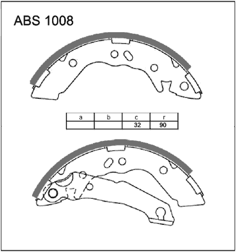 фото Allied Nippon ABS1008 Колодки тормозные барабанные | зад | Allied Nippon ABS1008 Колодки тормозные барабанные | зад |