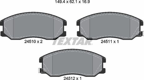 фото Textar 2451001 Колодки тормозные дисковые с противошумной пластиной Q+ | перед | Textar 2451001 Колодки тормозные дисковые с противошумной пластиной Q+ | перед |