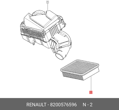 фото Renault 8200576596 Фильтр воздушный Renault 8200576596 Фильтр воздушный