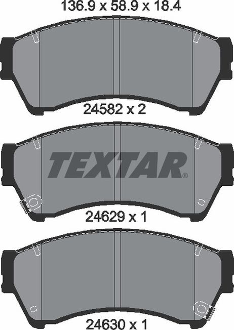 фото Textar 2458202 Колодки тормозные дисковые | перед | Textar 2458202 Колодки тормозные дисковые | перед |