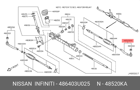 фото Nissan 48640-3U025 Наконечник рулевой тяги Nissan 48640-3U025 Наконечник рулевой тяги