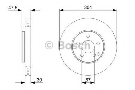 фото Bosch 0 986 479 333 Диск тормозной | перед | Bosch 0 986 479 333 Диск тормозной | перед |