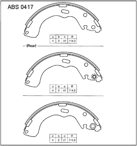 фото Allied Nippon ABS0417 Колодки тормозные барабанные | зад | Allied Nippon ABS0417 Колодки тормозные барабанные | зад |