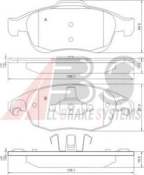 ABS 37598 Колодки тормозные дисковые | перед |