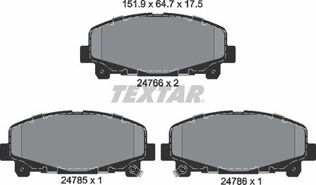фото Textar 2476601 Колодки тормозные дисковые с противошумной пластиной Q+ | перед | Textar 2476601 Колодки тормозные дисковые с противошумной пластиной Q+ | перед |