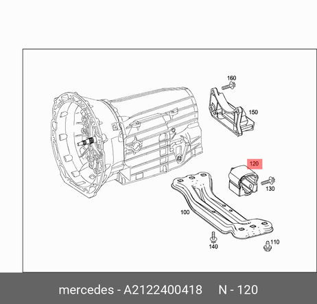 фото Mercedes A 212 240 04 18 Подушка коробки передач | зад | Mercedes A 212 240 04 18 Подушка коробки передач | зад |
