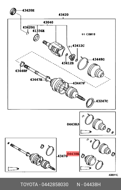 фото Toyota 04428-58030 Пыльник ШРУСа Toyota 04428-58030 Пыльник ШРУСа