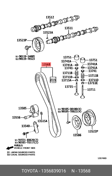 Toyota 13568-39016 Ремень ГРМ (1356809131) ( 1356809131 )