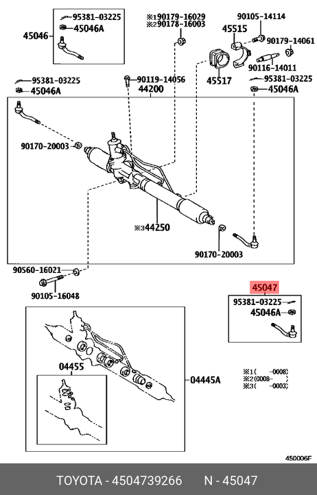 фото Toyota 45047-39266 Наконечник рулевой тяги | лев | Toyota 45047-39266 Наконечник рулевой тяги | лев |
