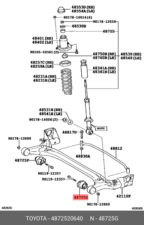 фото Toyota 48725-20640 Сайлентблок балки моста Toyota 48725-20640 Сайлентблок балки моста