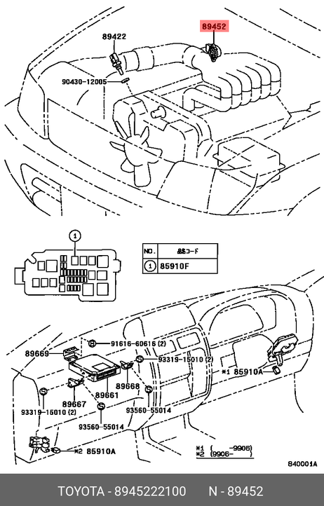 фото Toyota 89452-22100 Датчик положения дроссельной заслонки Toyota 89452-22100 Датчик положения дроссельной заслонки