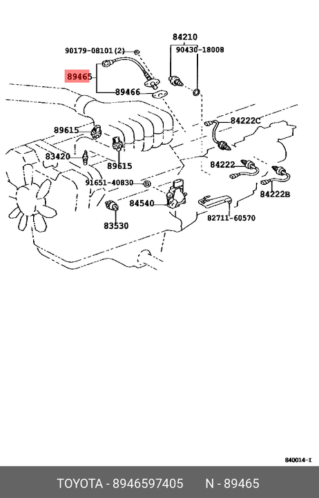 фото Toyota 89465-97405 Датчик кислородный Toyota 89465-97405 Датчик кислородный