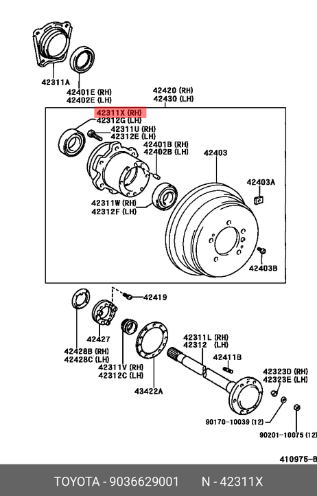 фото Toyota 90366-29001 Подшипник ступицы колеса | зад | Toyota 90366-29001 Подшипник ступицы колеса | зад |