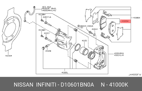 фото Nissan D1060-1BN0A Колодки тормозные дисковые | перед | Nissan D1060-1BN0A Колодки тормозные дисковые | перед |