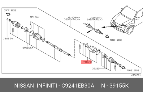 фото Nissan C9241-EB30A Пыльник ШРУСа Nissan C9241-EB30A Пыльник ШРУСа