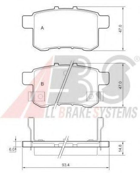 фото ABS 37756 Колодки тормозные дисковые | зад | ABS 37756 Колодки тормозные дисковые | зад |