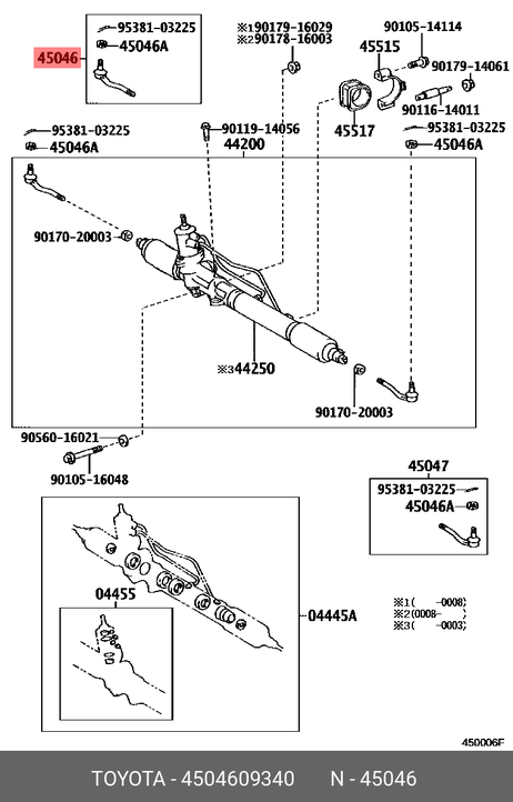 фото Toyota 45046-09340 Наконечник рулевой тяги | прав/лев | Toyota 45046-09340 Наконечник рулевой тяги | прав/лев |