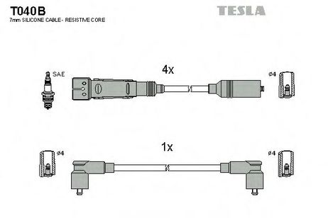 фото Tesla T040B Комплект высоковольтных проводов Tesla T040B Комплект высоковольтных проводов