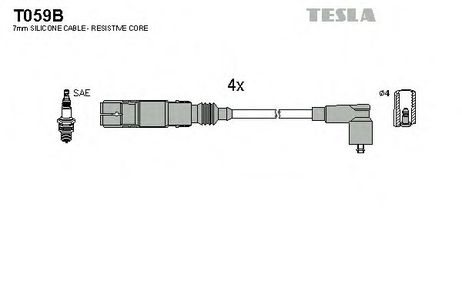 фото Tesla T059B Комплект высоковольтных проводов Tesla T059B Комплект высоковольтных проводов