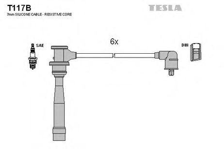 фото Tesla T117B Комплект высоковольтных проводов Tesla T117B Комплект высоковольтных проводов