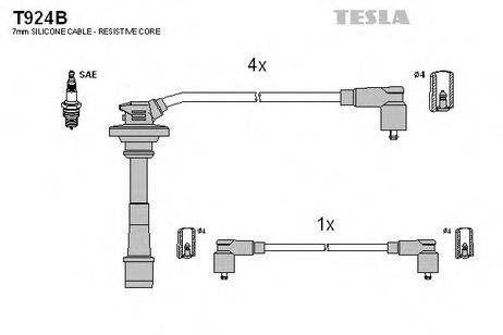 фото Tesla T924B Комплект высоковольтных проводов Tesla T924B Комплект высоковольтных проводов