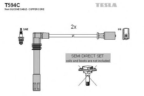 фото Tesla T594C Комплект высоковольтных проводов Tesla T594C Комплект высоковольтных проводов