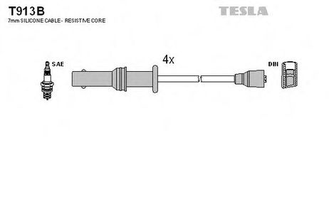 фото Tesla T913B Комплект высоковольтных проводов Tesla T913B Комплект высоковольтных проводов