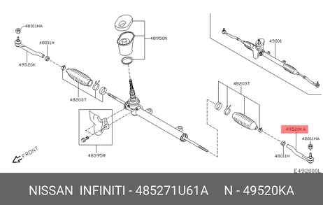 фото Nissan 48527-1U61A Наконечник рулевой тяги | лев | Nissan 48527-1U61A Наконечник рулевой тяги | лев |