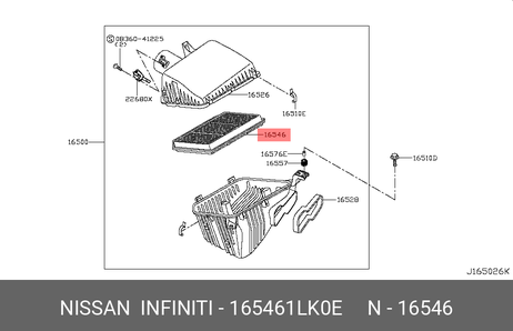 Nissan 16546-1LK0E Фильтр воздушный