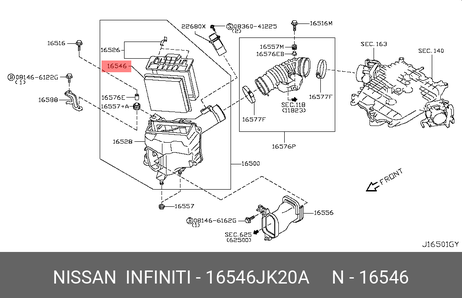 фото Nissan 16546JK20A Фильтр воздушный Nissan 16546JK20A Фильтр воздушный