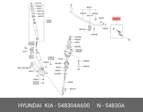 фото Hyundai/Kia 54830-4A600 Стойка стабилизатора | перед прав/лев | Hyundai/Kia 54830-4A600 Стойка стабилизатора | перед прав/лев |