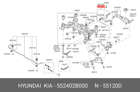 фото Hyundai/Kia 55240-2B000 Рычаг подвески | зад прав | Hyundai/Kia 55240-2B000 Рычаг подвески | зад прав |