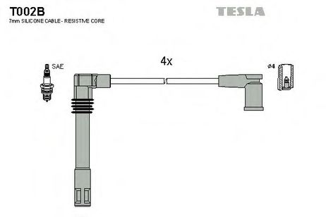 фото Tesla T002B Комплект высоковольтных проводов Tesla T002B Комплект высоковольтных проводов