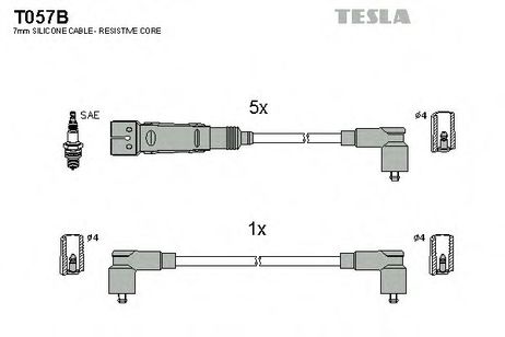 фото Tesla T057B Комплект высоковольтных проводов Tesla T057B Комплект высоковольтных проводов