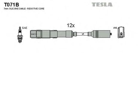 фото Tesla T071B Комплект высоковольтных проводов Tesla T071B Комплект высоковольтных проводов